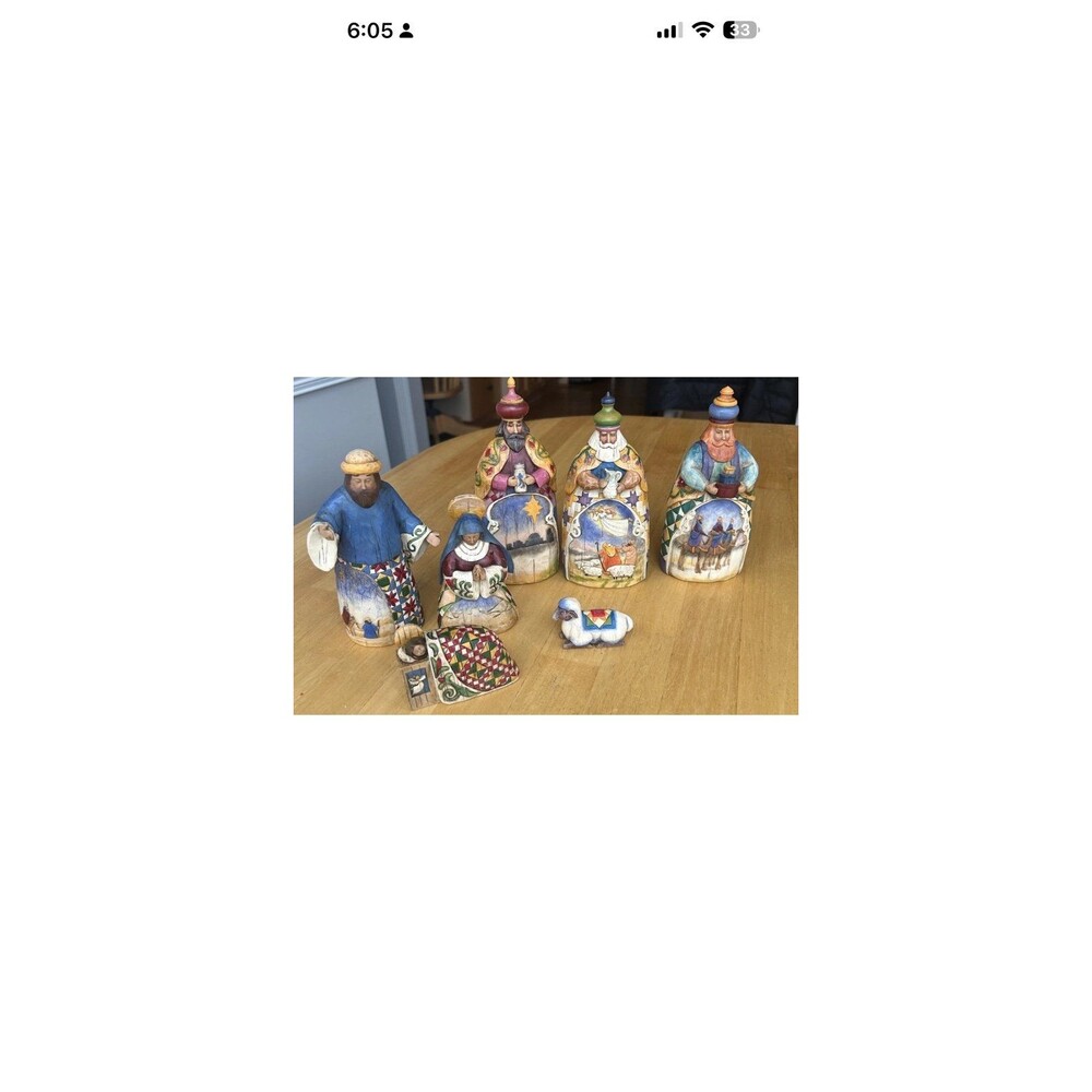 Jim Shore 2004 Nativity Set Holy Family Three Wise Men Lamb VTG 7 Piece Set